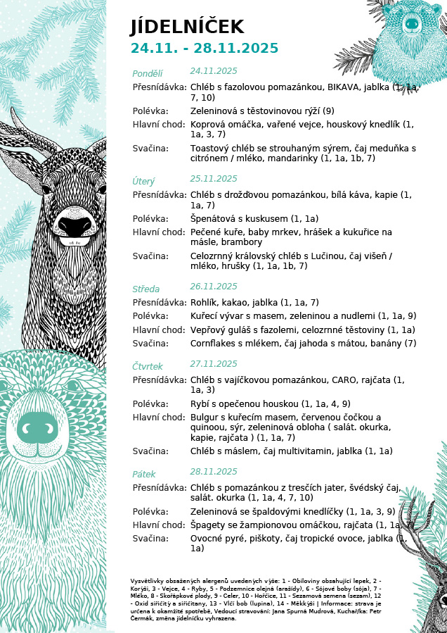 jídelníček