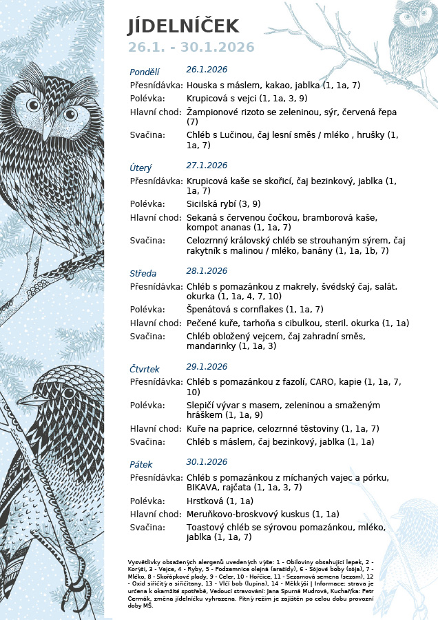 jídelníček